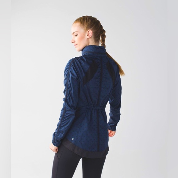 Lululemon Gather And Sprint Jacket - Ghost Dot Deep Navy Black / Black - Picture 5 of 10
